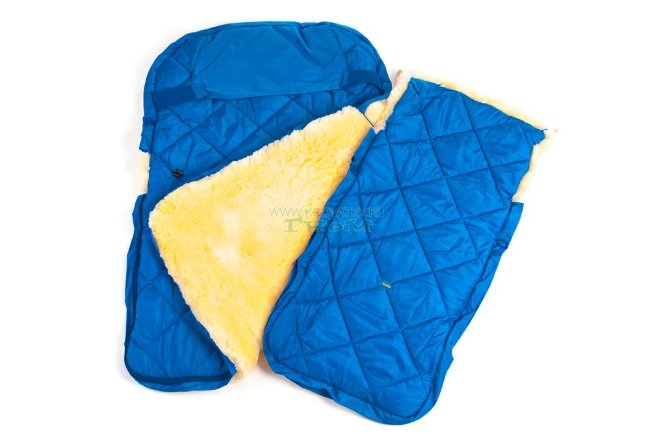 Детский меховой конверт из натуральной овчинки Ramili Baby Classic Blue
