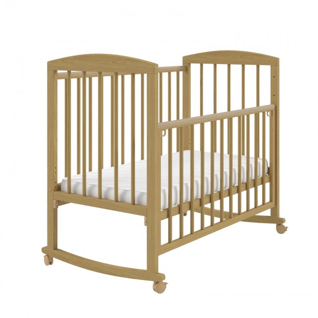 Кроватка LILU-2 колесо-качалка натуральный Кроватка LILU-2 колесо-качалка натуральный